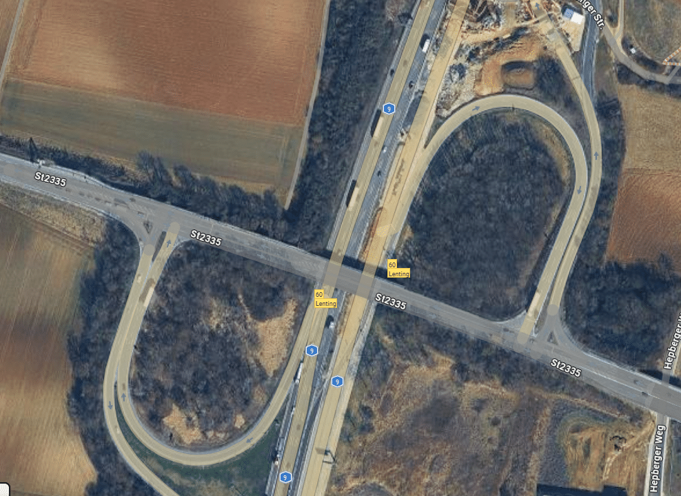 AB-Aus- Auffahrt Lenting
