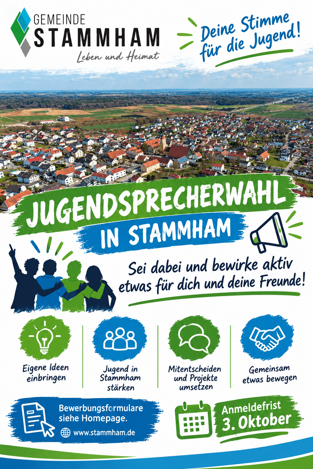 Jugendsprecherwahl in Stammham: Anmeldefrist bis 03. Oktober 2026