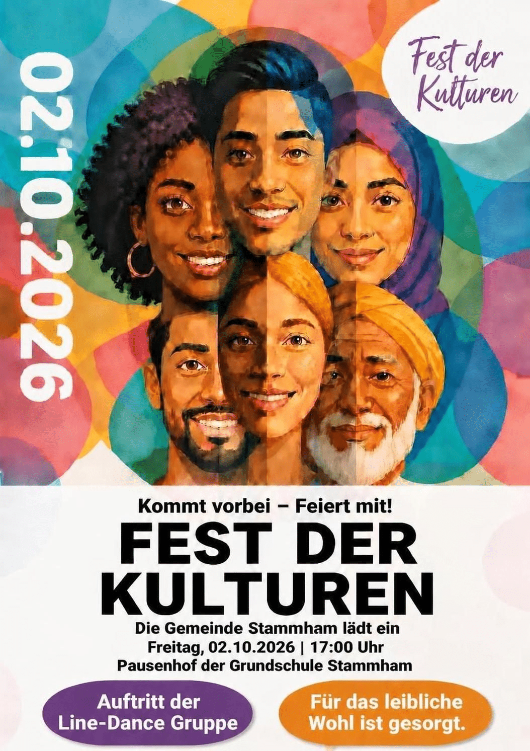 Fest der Kulturen am 02. Oktober 26 am Pausenhof der Grundschule Stammham